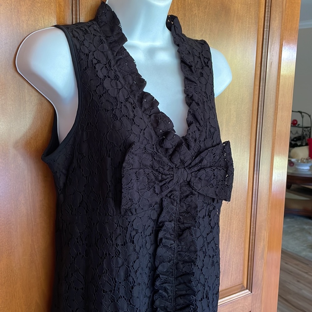 INC BLACK LACE DRESS Cotton blend, bow & ruffle detail, size M. Excellent cond!